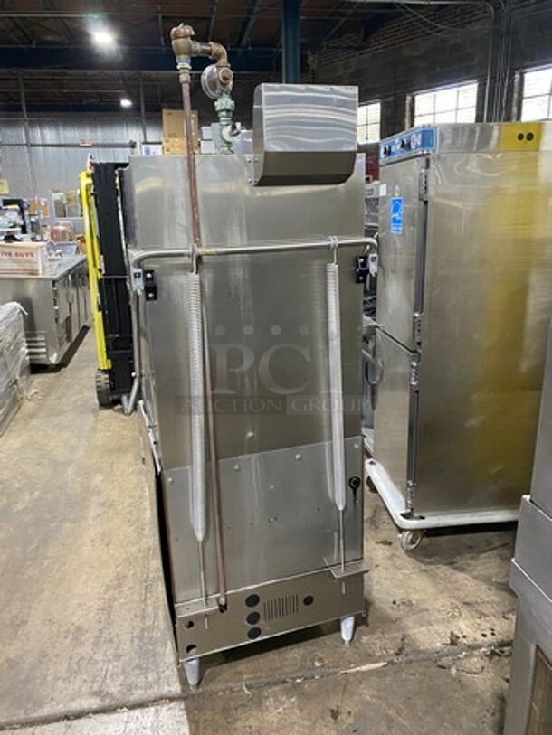 Champion Commercial Pass-Through Dishwasher Machine! All Stainless Steel! On Legs! With Right Side Dishwasher Table! With Back And One Side Splash! Model: DHBT SN: D11038937 208/240V 60HZ 3 Phase - Image 3 of 10