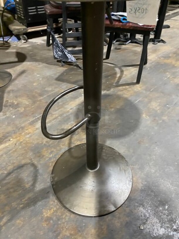 Wooden Round Bar Height Stools! With Footrest! 5x Your Bid! - Image 3 of 5