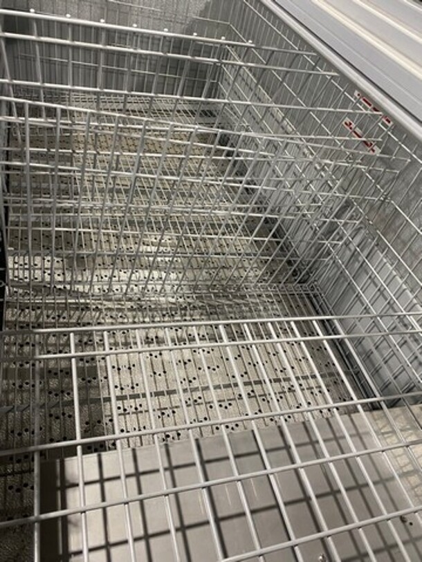 2016 AHT Chest Freezer Merchandiser! Model Manhattan210VS Serial 34990700000059! 110-120V 1Phase! With Baskets! One Glass Door Missing! On Legs!
 - Image 6 of 9