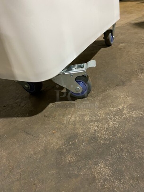 NEW! NEVER USED! Winco White Poly Ingredient Bin! With Clear Lid! On Casters! Model: IB21 - Image 8 of 8