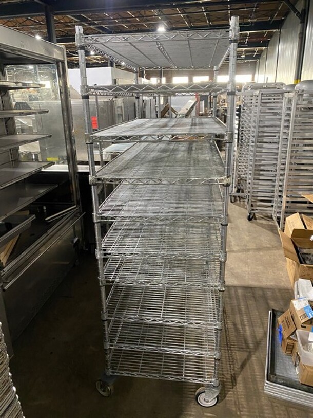 Metro Stainless Steel Wire Rack Shelves! On Commercial Casters! - Image 3 of 7