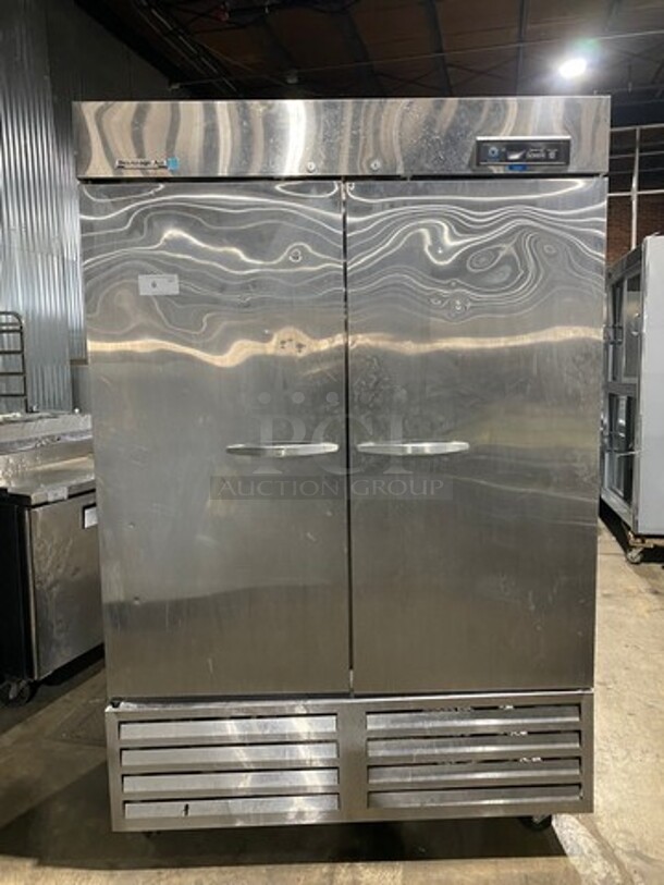 Nice Beverage Air Commercial 2 Door Reach In Freezer! All Stainless Steel! On Casters! Model: KF481AS 115V 60HZ 1 Phase