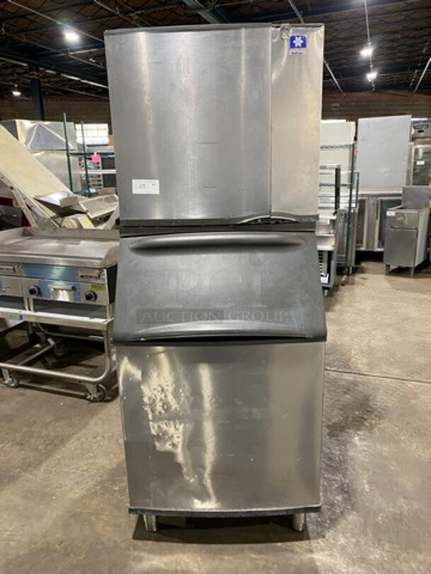 Manitowoc Commercial Ice Maker Machine! With Commercial Ice Bin! All Stainless Steel! On Legs! Model: SD0852A SN: 110603249 208/230V 60HZ 1 Phase