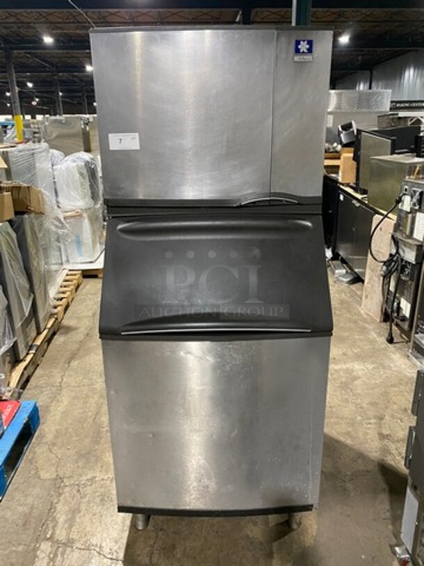 Manitowoc Commercial Ice Maker Machine! With Commercial Ice Bin! All Stainless Steel! On Legs! Model: SY0604A SN: 110997241 208/230V 60HZ 1 Phase - Image 1 of 8
