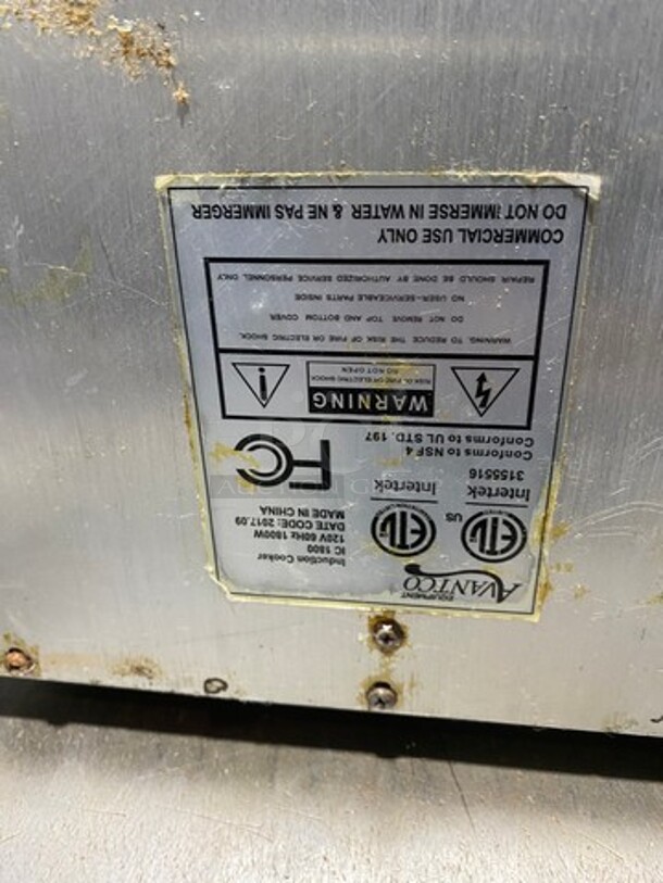 2017 Avantco Counter Top Single Induction Burner Cook Top! Model IC1800! 120V 1 Phase!  - Image 4 of 5