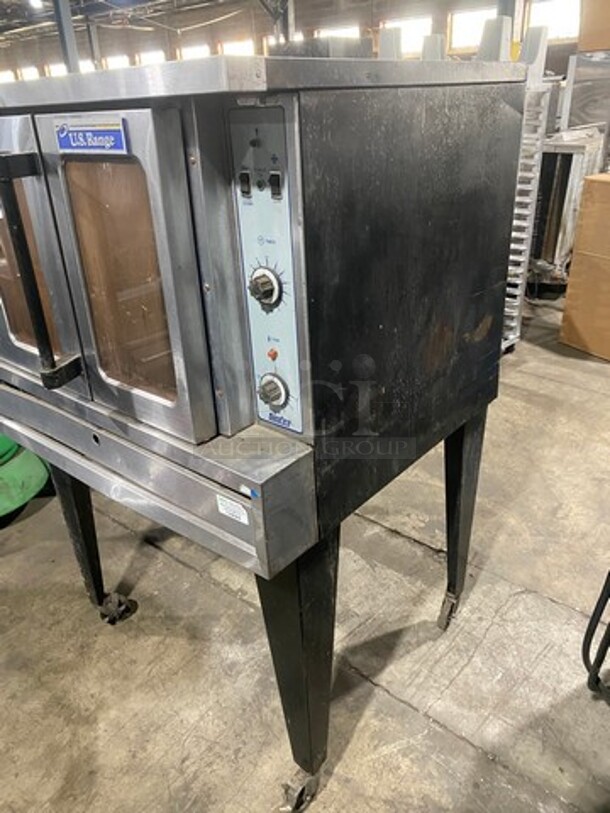 US Range Commercial Natural Gas Powered Single Deck Convection Oven! With View Through Doors! Metal Oven Racks! All Stainless Steel! On Casters! - Image 2 of 11