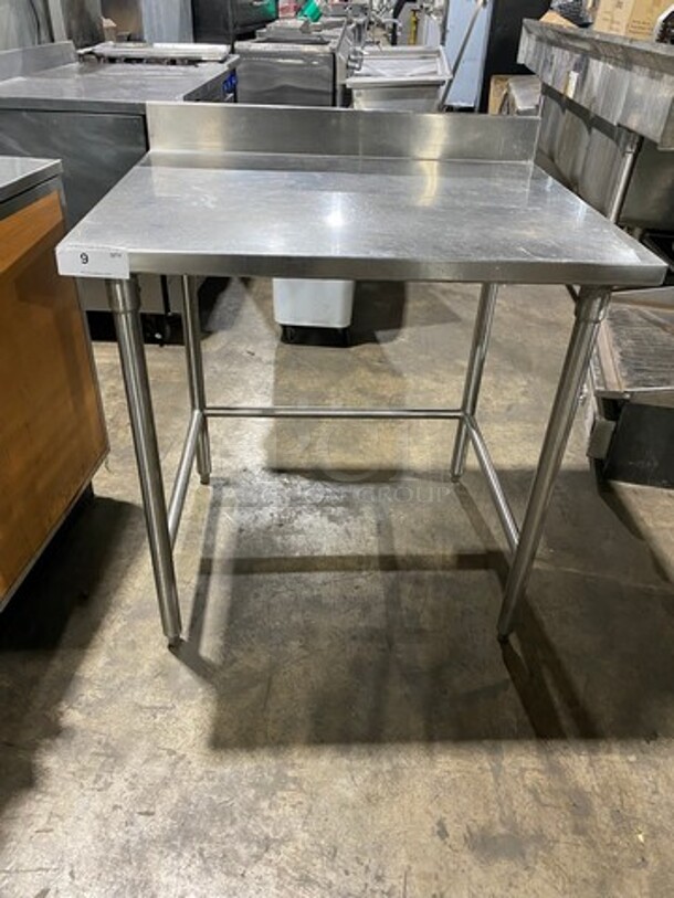 Solid Stainless Steel Work Top/ Prep Table! With Back Splash! On Legs!
