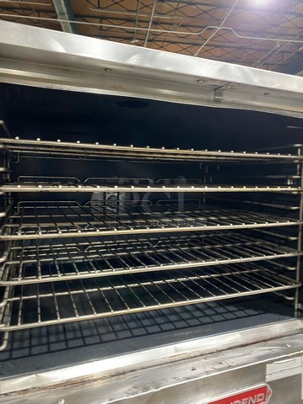 Southbend Commercial Natural Gas Powered Double Deck Convection Oven! With View Through Doors! Metal Oven Racks! All Stainless Steel! On Legs! 2x Your Bid Makes One Unit! WORKING WHEN REMOVED! - Image 6 of 9