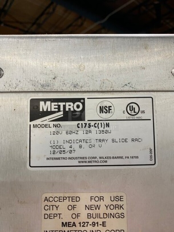 Metro Commercial Heated Holding Cabinet/ Food Warmer! All Stainless Steel! On Casters! Model: C175C1N 120V - Image 5 of 8