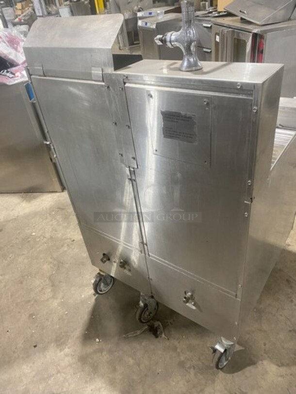 Keating All Stainless Steel Natural Gas Powered Pasta Cooking Station With Rinse/Dump Bay! With Disigtal Controls! Model 14Pasta Serial CPG41330! On Casters!  - Image 4 of 11
