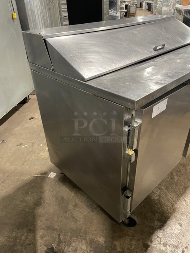 Beverage Air Commercial Refrigerated Sandwich Prep Table! With 2 Door Storage Space Underneath! All Stainless Steel! On Casters! Model: SP4812! 115V 1Phase! - Image 2 of 9