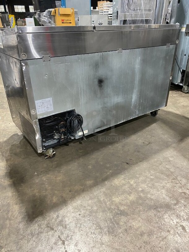 Turbo Air Commercial Refrigerated Pizza Prep Table! With 4 Drawer Storage Space Underneath! All Stainless Steel! On Casters! Model: TPR67SDD4 SN: T6P4DB4008 115V - Image 4 of 10