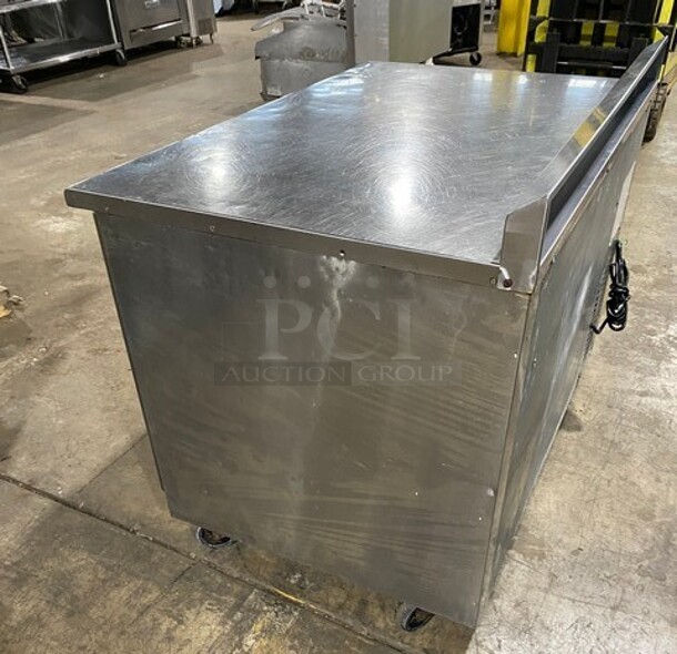 Everest Commercial 2 Door Lowboy/ Worktop Cooler! All Stainless Steel! On Casters! Model: ETR2  - Image 4 of 8