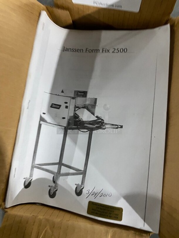 NEW! Janssen Commercial Cookie Depoister! With Cookie Dies Attachments! All Stainless Steel! MODEL 2500 - Image 5 of 5