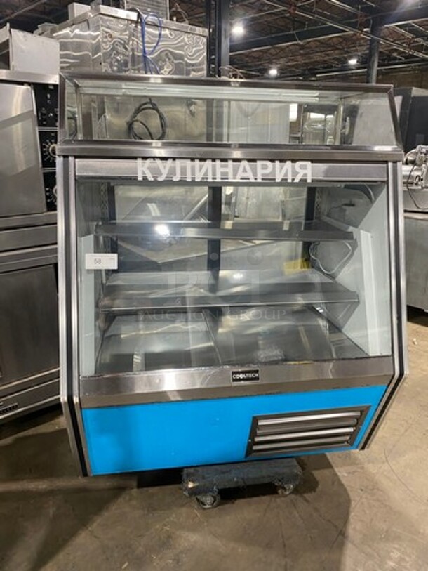 2011 Cool Tech Commercial Refrigerated Deli Display Case Merchandiser! With Slanted Front Glass! With Sliding Rear Access Glass Doors! All Stainless Steel! Model: CMPH48SD SN: 113342 120V - Image 1 of 11