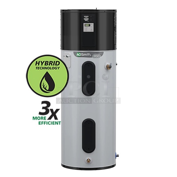 ALL NEW! [3] A.O. Smith Signature 900 Premier – Model: HP10-80H45DV – 80-Gallon 10-YEAR HYBRID HIGH EFFICIENCY ELECTRIC HEAT PUMP WATER HEATER – Ideal Hot Water Delivery For Households W/ 5+ People, 208-240v, (2) Back-Up 4500-Watt Copper Heating Elements, Delivers 82 Gallons In 1st Hour. 27” x 69” 3x Your Bid