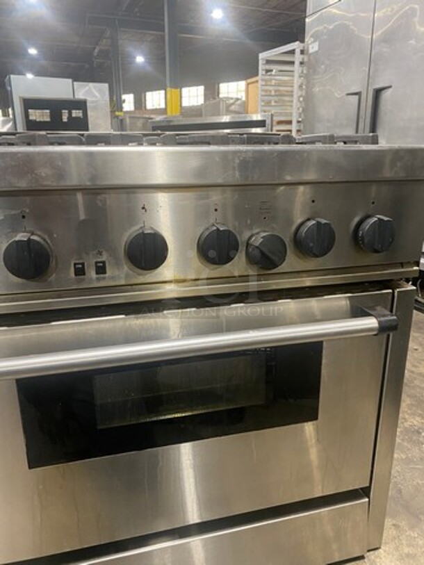 Thermador 6 Burner Stove! With Oven Underneath! Metal Oven Racks! Stainless Steel! - Image 7 of 8