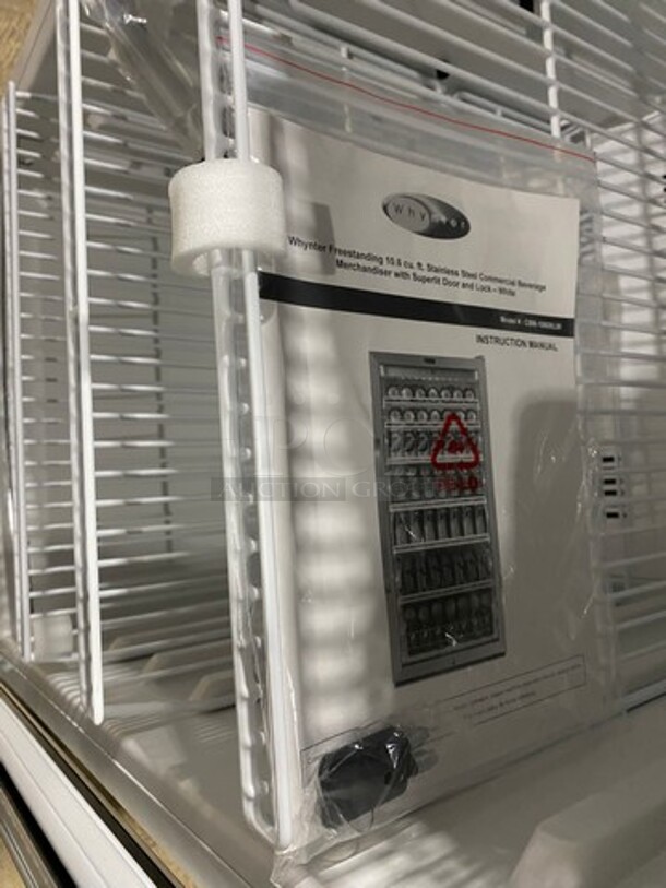 NEW! OUT OF THE BOX! SCRATCH-N-DENT! Whynter Commercial Single Door 10.6 cu. ft. Reach In Cooler Merchandiser! With View Through Door! With Poly Coated Racks!  Model: CBM1060XLW 115V - Image 7 of 9