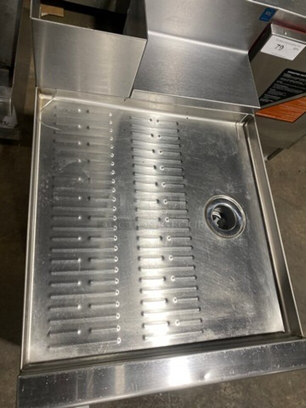 Perlick Under The Counter Drainboard! With Back Splash! With Storage Space Underneath! All Stainless Steel! On Legs! - Image 5 of 7