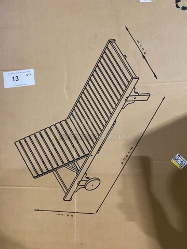 NEW! IN THE BOX! Safavieh Outdoor Adjustable Chaise Lounge Chair! CUSHION NOT INCLUDED! Model: PAT7022 - Image 5 of 5