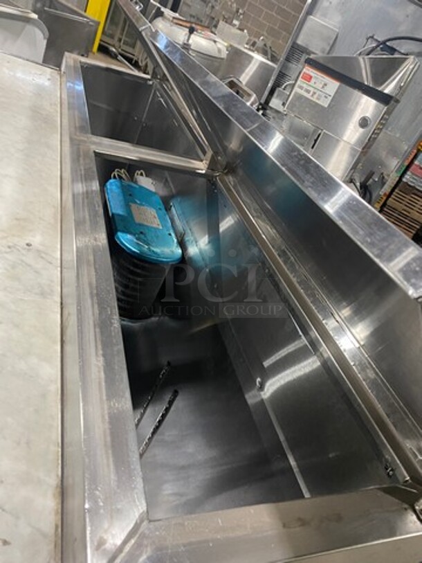 Leader Commercial Refrigerated Marble Top Pizza Prep Table! With 3 Door Underneath Storage Space! All Stainless Steel! On Casters! Model: PT72 SN: PT043536 115V 60HZ 1 Phase! Working When Removed!  - Image 8 of 10