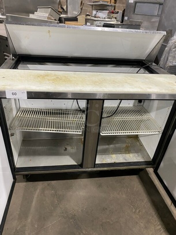 FAB! LATE MODEL! 2014 True Commercial Refrigerated Sandwich Prep Table! With Commercial Cutting Board! With 2 Door Underneath Storage Space! Poly Coated Racks! All Stainless Steel! On Casters! WORKING WHEN REMOVED! Model: TSSU4812 SN: 8067233 115V 60HZ 1 Phase - Image 5 of 10