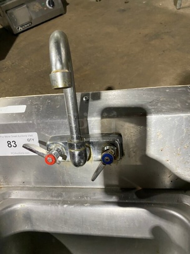 Commercial Stainless Steel Hand Sink! With Back Splash! With Faucet And Handles! - Image 5 of 9