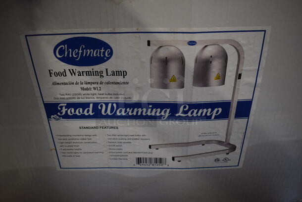 BRAND NEW IN BOX! Chefmate Metal Commercial Countertop 2 Head Warming Lamp