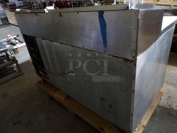 Migali Refrigerated Double Door Pizza Prep Station With Cutting Board. All Stainless Steel on Commercial Casters. One Phase Previous PCI Sale, Still on Pallet.  - Image 4 of 5
