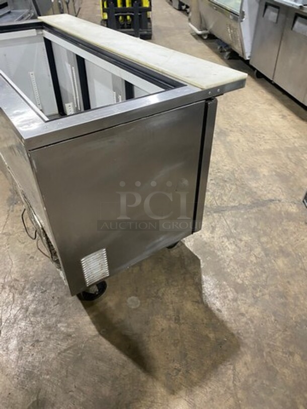 True Commercial Refrigerated Sandwich Prep Table! With Commercial Cutting Board! With 3 Door Underneath Storage Space! All Stainless Steel! On Casters! Model: QA7230MB SN: 13758551 115V 1 Phase - Image 4 of 9