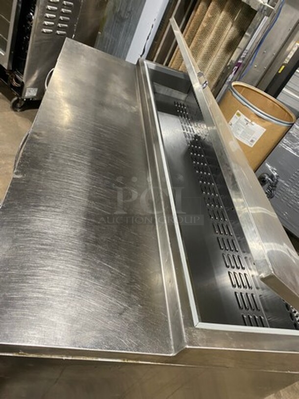 Continental Commercial Refrigerated Pizza Prep Table! With 3 Door Storage Space Underneath! All Stainless Steel! On Casters! Model: CPA68 SN: 15974548! 115V 1 Phase! - Image 8 of 9