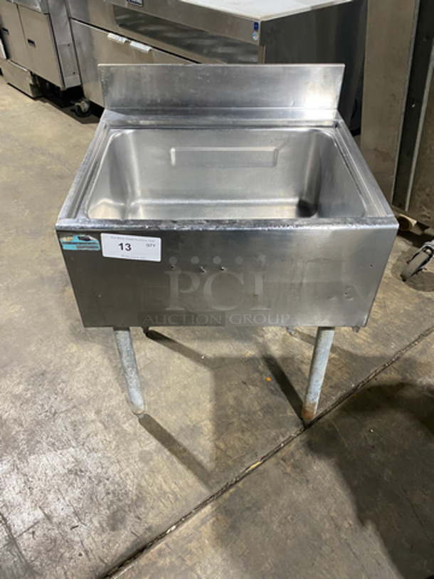 Supreme Metal Commercial Bar Ice Bin! With Backsplash! All Stainless Steel! On Legs!