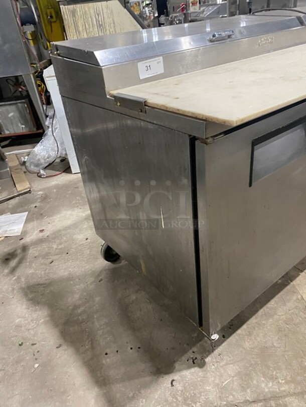 True Commercial Refrigerated Pizza Prep Table! With 2 Door Storage Space Underneath! With Commercial Cutting Board! All Stainless Steel! On Casters! Model: TPP67 SN: 13881450! 115V 1PH! WORKING WHEN REMOVED! - Image 2 of 11