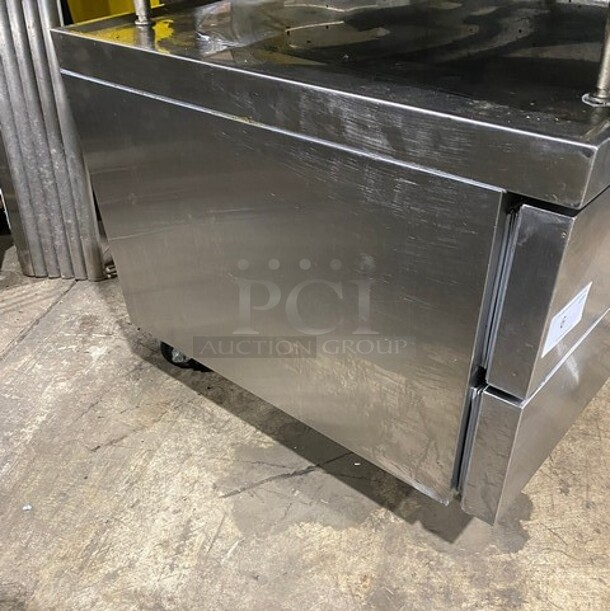 Stainless Steel Commercial 2 Drawer Chef Base on Commercial Casters! 115V - Image 2 of 8