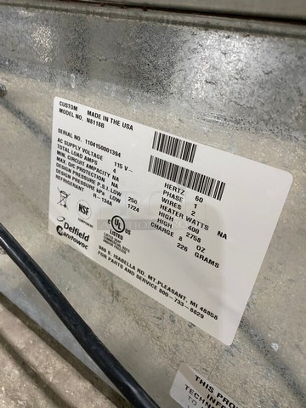 Delfield Commercial Drop In Cold Pan! Solid Stainless Steel! Model: N8118B SN: 1104150001394 115V 1 Phase - Image 6 of 8