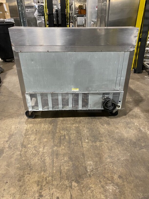 Beverage-Air Refrigerated Commercial Mega Top Salad/Sandwich Prep Table! With 2 Door Refrigerated Storage Underneath! All Stainless Steel! With Metal Racks! On Casters! 115V 1 Phase! Model: SP48-12! - Image 3 of 8
