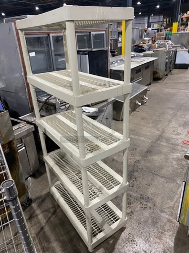Commercial Poly 5 Tier Shelf! On Legs! BUYER MUST DISMANTLE! PCI CANNOT DISMANTLE FOR SHIPPING! PLEASE CONSIDER FREIGHT CHARGES! - Image 2 of 4