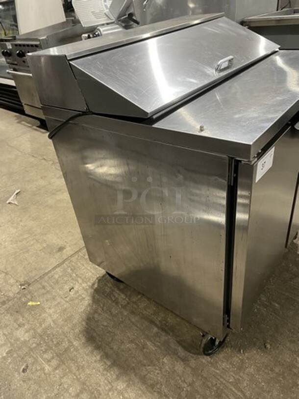 Beverage Air 36 Inch Sandwich Prep Table! Model SPE3610 Serial 10211900! 115V 1 Phase! On Casters!  - Image 2 of 9