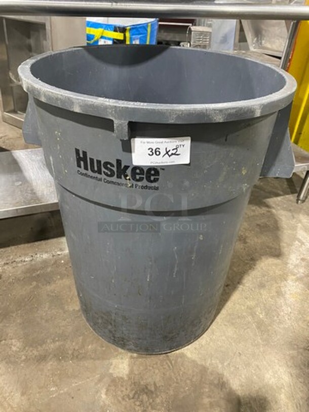 Huskee Commercial White Poly Trash Can! 2x Your Bid!