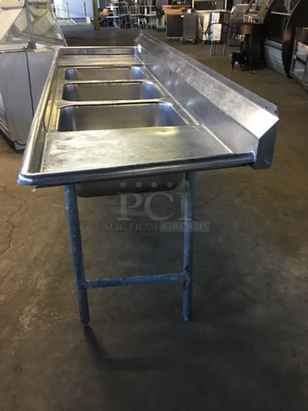 SWEET! Stainless Steel Commercial 3 Bay Sink With Dual Drain Boards! On Legs! - Image 3 of 6