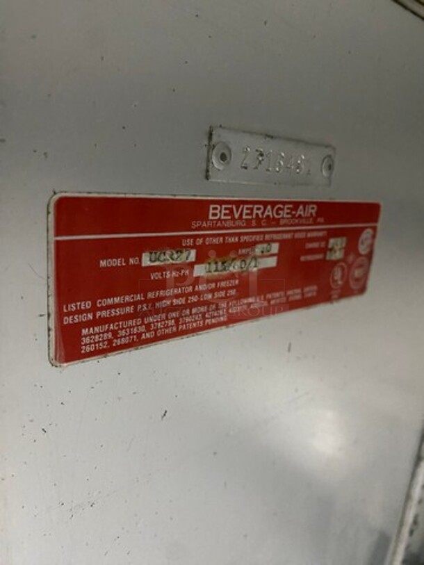 Beverage Air Commercial Single Door Undercounter Cooler! Stainless Steel! On Casters! Model: UCR27 SN: 2316481! 115V 60HZ 1 Phase! - Image 6 of 7
