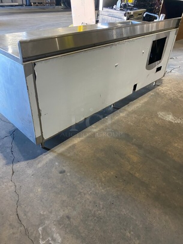 All Stainless Steel Commercial Prep Table! With Left Side Hand Sink! With 4 Door Underneath Storage Space! On Legs! - Image 3 of 9