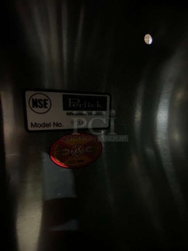 NEW! Perlick Under The Counter Drainboard! With Back Splash! All Stainless Steel! On Legs! Model: SC18 - Image 8 of 9