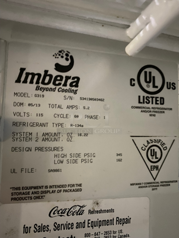 Imbera Commercial Single Door Reach In Cooler Merchandiser! With View Through Door! Poly Coated Racks! Model: G319 SN: 534130503462 115V 60HZ 1 Phase - Image 7 of 8