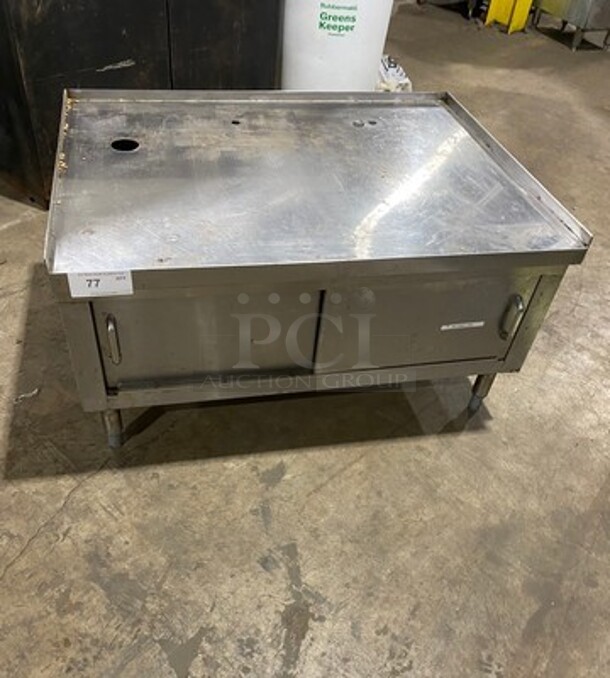 Solid Stainless-Steel Custom-Made Equipment Cabinet Stand! With Storage Cabinet! On Legs! - Image 1 of 6