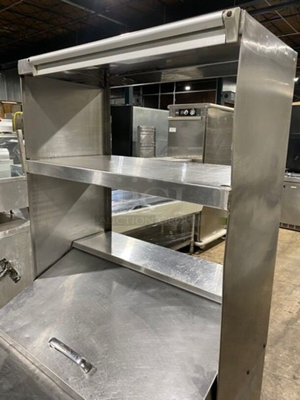 Turbo Air Refrigerated Salad Bar Island! With Double Over Head Shelf Storage! Single Door Storage Space Underneath! All Stainless Steel! On Casters! Model: MST28 115V - Image 9 of 10