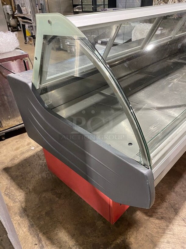 All Stainless Steel Commercial Refrigerated Deli Case! With Curved Front Glass! With Sliding Rear Access Doors!  - Image 2 of 5
