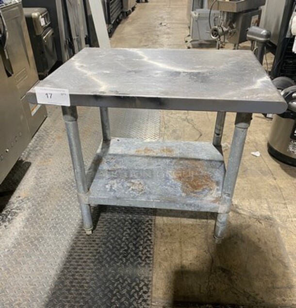L & J Solid Stainless Steel Work Top/ Prep Table! With Storage Space Underneath! On Legs!
