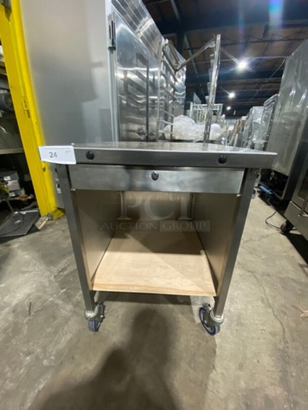 Commercial Portable Cashier Station! All Stainless Steel! On Casters!