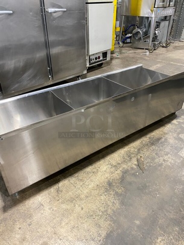 Commercial 3 Bay Dish Washing Sink! With Back Splash! Solid Stainless Steel! NO LEGS! - Image 2 of 6